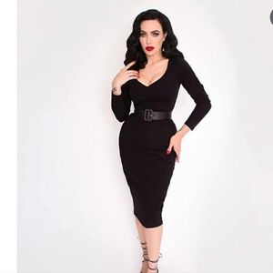 Elegant Black Midi Dress